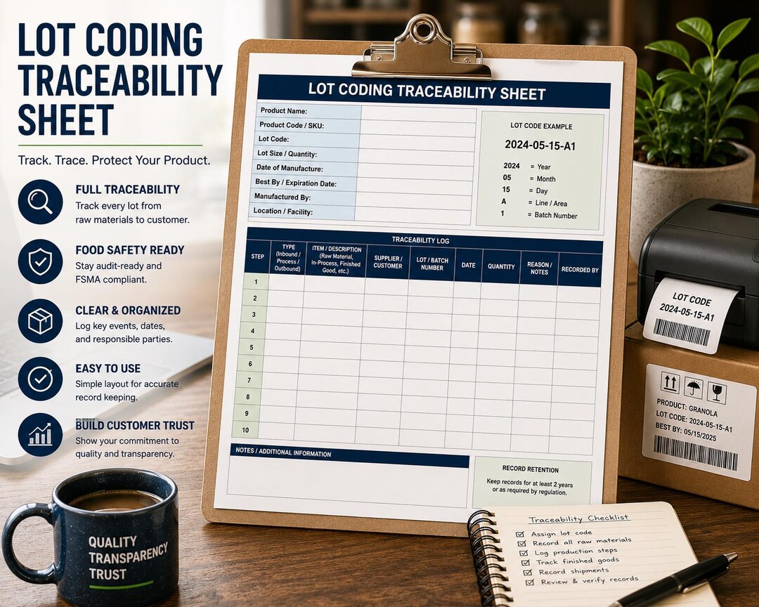 Lot Coding & Traceability System | FSMA One-up One-down Recall Log ...