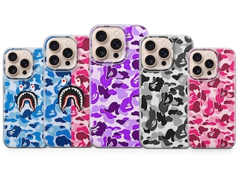 Custodia per telefono Bape Bathing Ape Bapesta Cover per iPhone 17Pro,16,15,14,13,12,Samsung S26,S25,S24,S23Fe,A16,A56,Pixel 10,9Pro