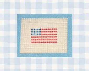 Gingham American Flag Canvas