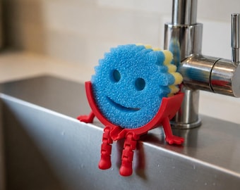 3d printed Scrub Daddy Holder w/ Legs Funny