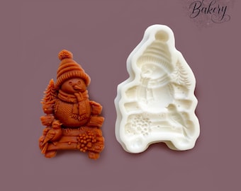 Snowman silicone mold