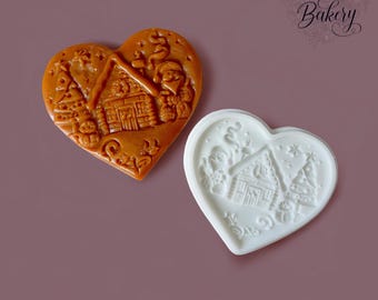 Heart shaped Christmas silicone Mold 3.5”inch