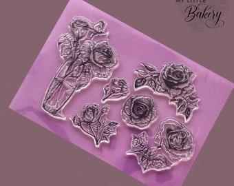 Rose, roses in vase Clear Stamp