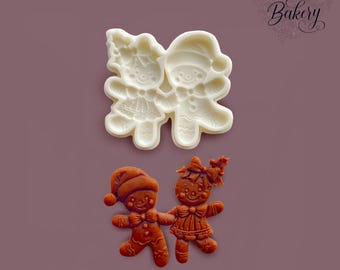 Gingerbread Girl&Boy Silicone Mold 3.6”inch
