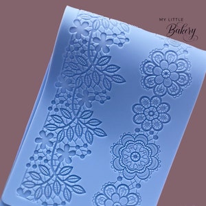 Lace silicone mat for cake and cookie decorating