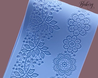 Lace silicone mat for cake and cookie decorating