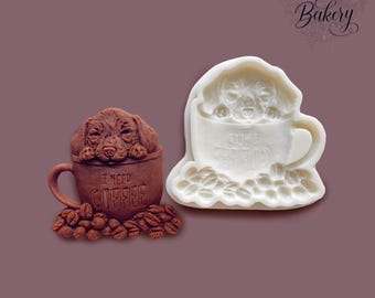 Dog in Coffee Cup Silicone Mold