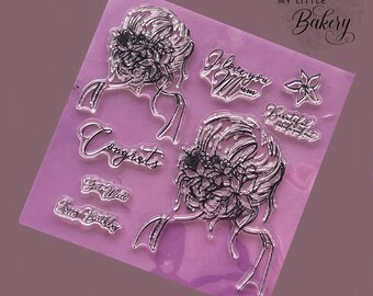 Woman&#39;s siluette silicone stamp