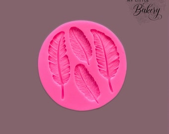 Feather silicone mold for cookie decorating
