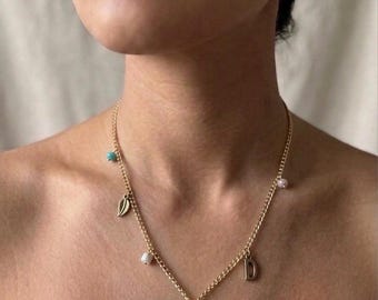 Collana con cuore turchese / Collana a catena / Collana a catena con cuore turchese