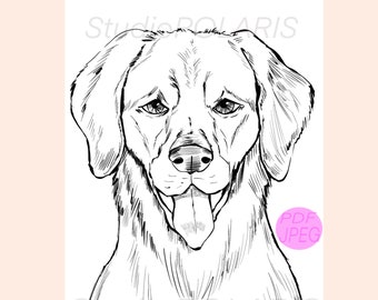 dog coloring pages etsy