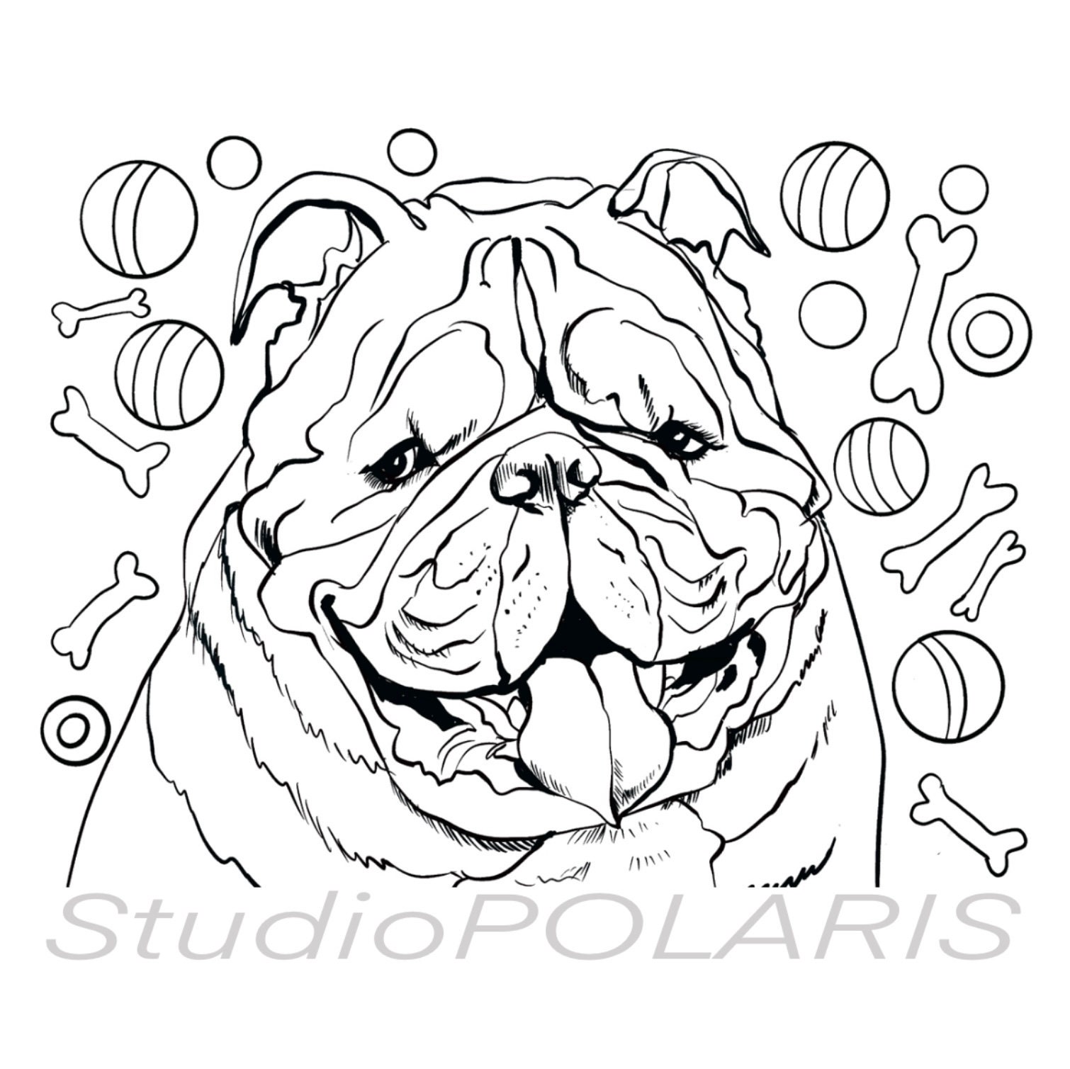 4 bulldog coloring pages one print pet portraits dog digital etsy australia