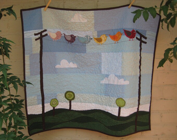 Birds on a Wire Quilt Etsy
