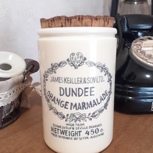Vintage-Marmeladenglas von James Keiller & Son aus Dundee – Weißes Opalglas – Englisches Werbeglas – Ländliche Dekoration