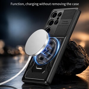 Magnetiskt roterande telefonskal med stötsäkert skydd och stöd för trådlös laddning bild 2