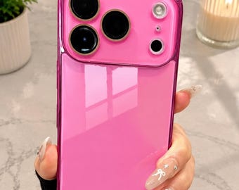 Luxury Tempered Glass Phone Case, Glossy Plated Armor Cover With Shockproof Protective Hard Shell Design