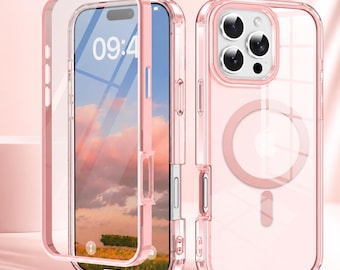 Kraftigt iPhone-skal med magnetiskt skärmskydd, fallskydd, stötsäkert skal