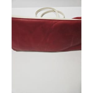 Vintage Mickey Mouse Disney Red & White Faux Leather Bowling / Gym / Travel Bag image 5