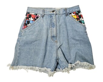 Vintage Disney Mickey & Co Distressed Cut Off  Size 9/10 Denim Shorts