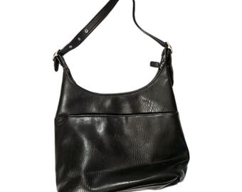 Vintage Coach Legacy Hobo Shoulder Bag Purse Black Leather Top Zipper
