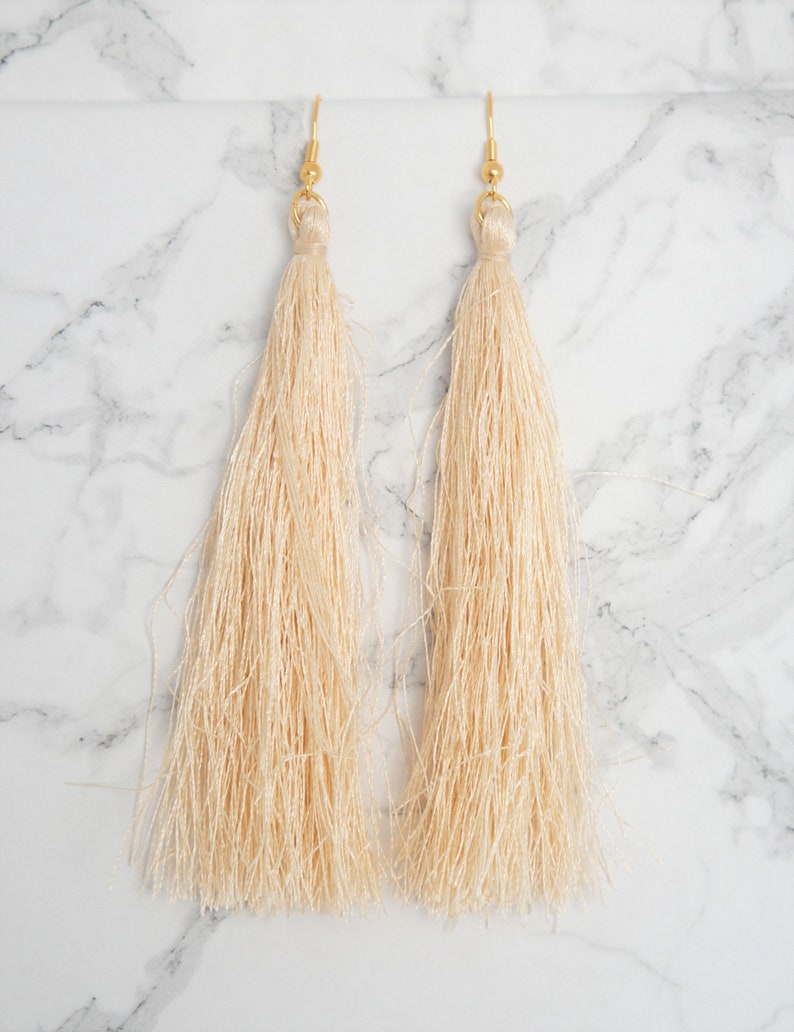 Gold Earrings Dangle Earrings Tassel Earrings Serenity Earrings