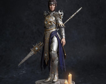 Clérigo Corazón de Sombra STL / Inspirado en Baldur's Gate / Compañero de fantasía oscura / Modelo para impresión 3D
