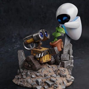 Wall E and Eve Statue - Etsy