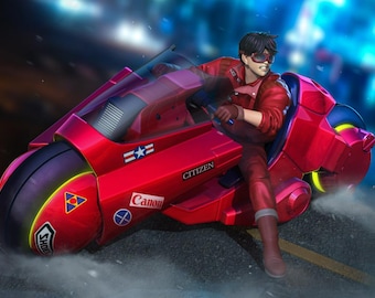 Modelo 3D para impresión de Akira Kaneda, ciclista / Archivo STL cyberpunk (descarga digital)