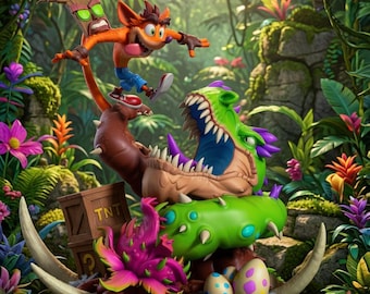 Diorama de Crash Bandicoot (modelo STL) – Figura para impresora 3D (descarga digital)