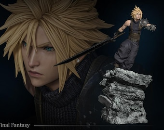 Cloud Strife STL / Final Fantasy VII, Guerrero de la Espada Mortal (Figura imprimible en 3D)