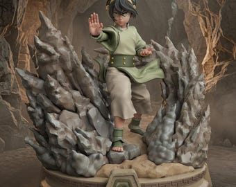 Figura STL de Toph Bei Fong / Avatar: La leyenda de Aang / Modelo 3D de Maestro Tierra / Estatua imprimible con gran detalle