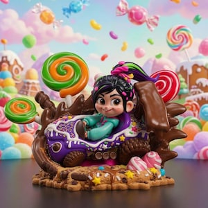 Vanellope STL File | Candy Racer Girl 3D Printable Model (Digital Download)
