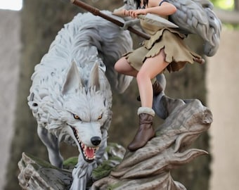 Modelo STL de la guerrera de la princesa Mononoke / Inspirado en la guardiana del bosque / Heroína de la naturaleza salvaje / Modelo para impresión 3D
