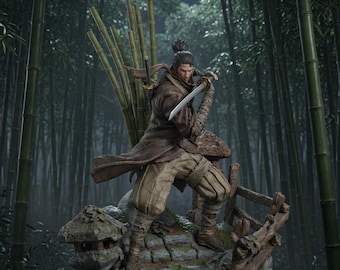 Sekiro Shinobi STL / Shadows Die Twice Inspired / Lone Wolf Samurai / Modelo de impresión 3D
