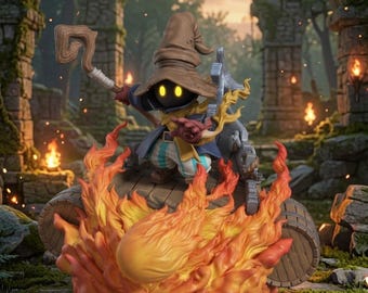 Vivi Ornitier, Maga Negra, modelo STL / Modelo de impresión 3D inspirado en Final Fantasy IX (Descarga digital)