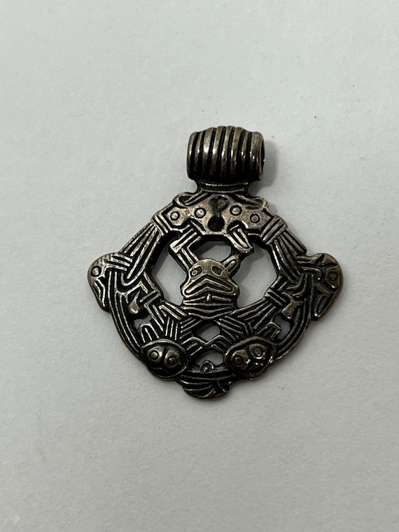 Vintage Norwegian Sterling Silver Viking Pendant