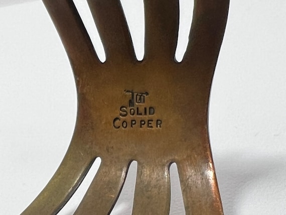 Vintage Solid Copper and Imitation Turquoise Cuff… - image 4