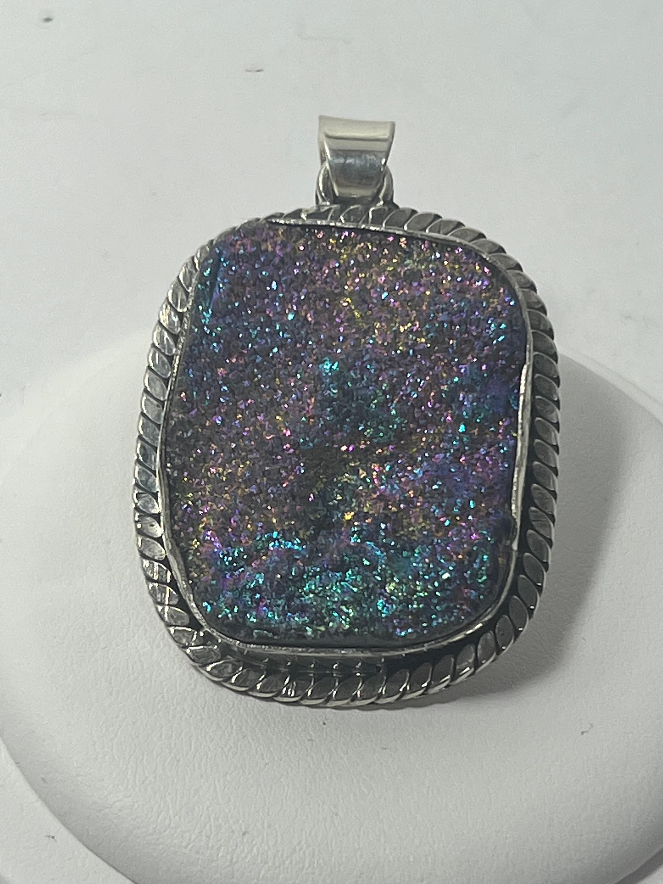 Vintage Sterling Silver Chalcopyrite Pendant