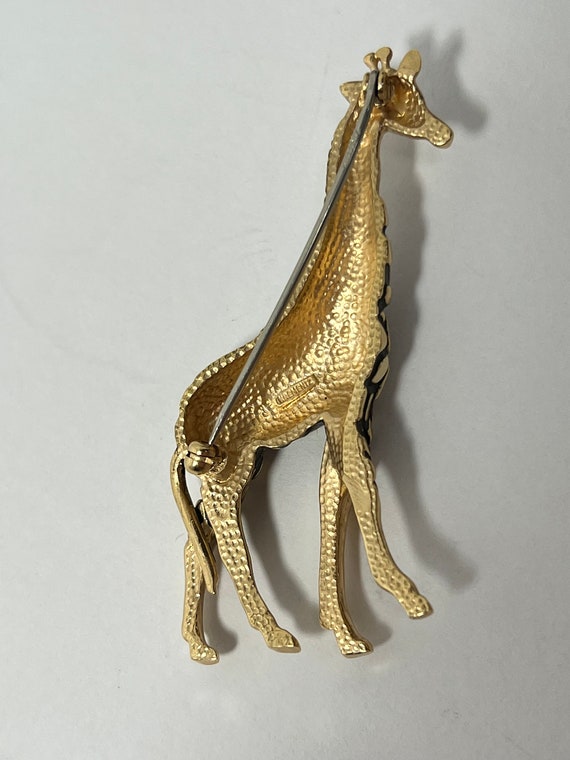 Krementz Vintage Gold Plated Giraffe Brooch with … - image 2