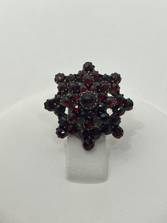 Vintage Gold Filled Red Garnet Brooch