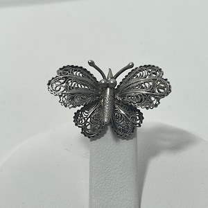 Vintage Sterling Silver Butterfly Brooch