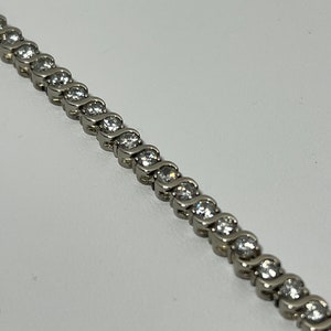 Vintage Sterling Silver Bracelet with Cubic Zirconia