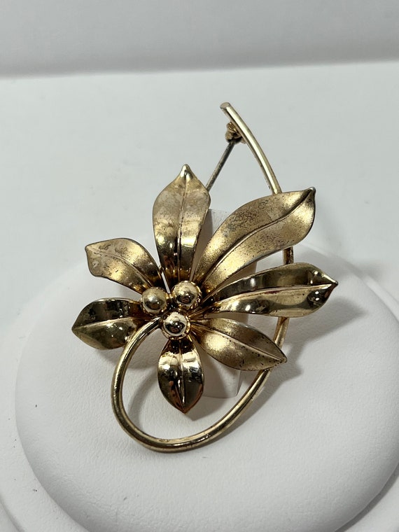 Vintage Sterling Silver Forstner Gold Toned Floral