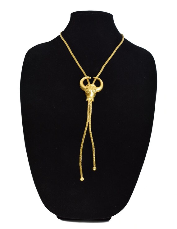 Ilias Lalaounis Rare Greek Gold Bolo Style Bull Necklace