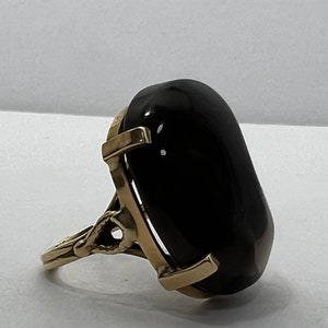 14K Yellow Gold Smoky Quartz Ring