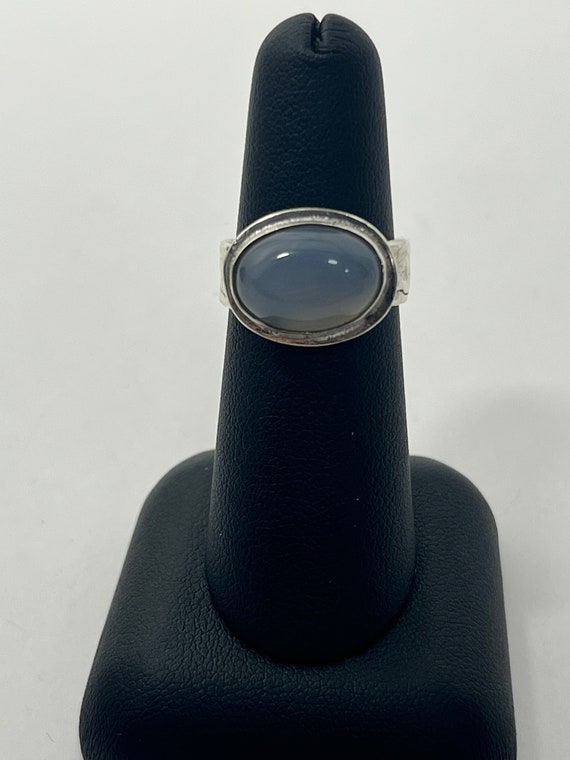 Sterling Silver White Agate Ring - image 1