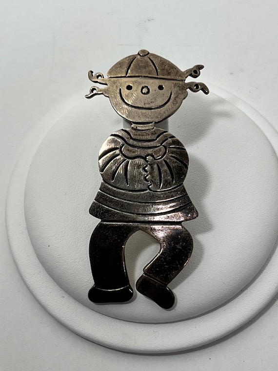 Vintage Sterling Silver Boy Brooch