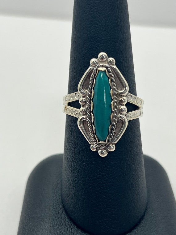 Vintage Sterling silver Tribal Turquoise Ring