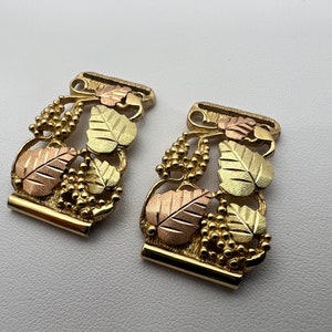 Black Hills Gold 10K Two Tone Gold Floral Watch Links