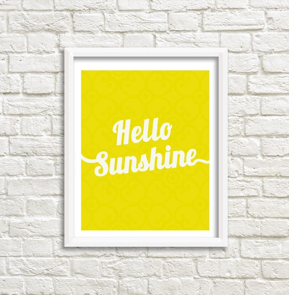 Hello sunshine playroom art kids room print nursery art Etsy